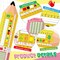 108 Pcs Pencil Desk Name Tags for Classroom with Alphabet (Yellow, Blue, and Red) 	12.99 x 3.15 inch